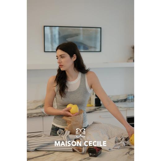 MC两色|莱赛尔春夏舒适透气修身真两件叠穿无袖背心MAISON CECILE 商品图1