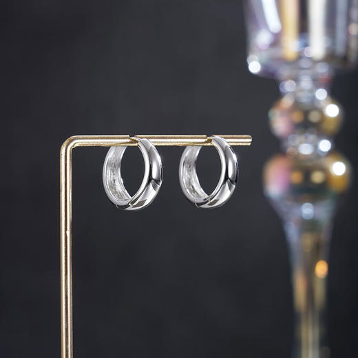 子佩集【简梦】银S925耳环【FYE-1615100】时尚扣环圆圈2601 商品图0