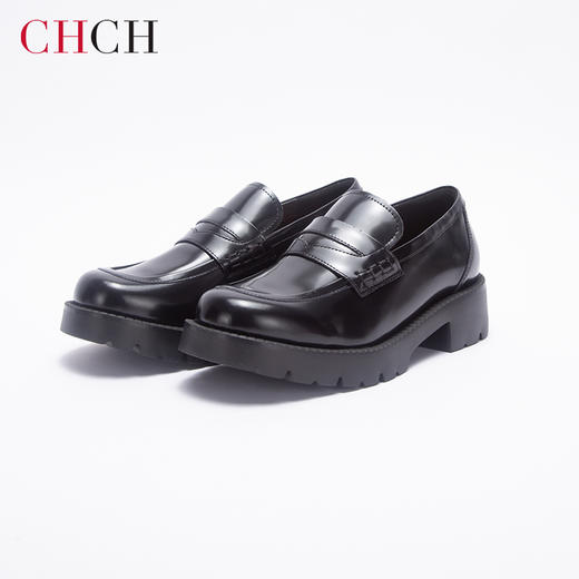 CHCH女式牛皮厚底休闲乐福鞋平衡鞋CP1B5081 商品图0