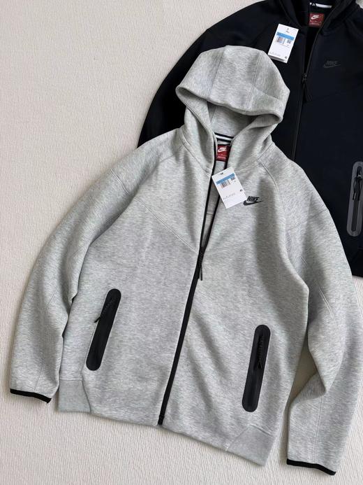 F032380男子全长拉链开襟连帽衫连帽衫针织休闲拼接拉链外套 商品图3