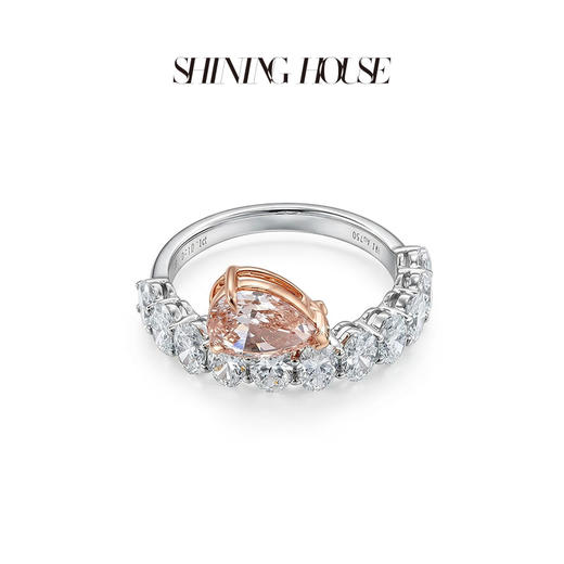 ShiningHouse[培育] 粉钻系列 18k金钻石戒指 水滴形1克拉钻人工真钻人造钻石K金戒指时尚钻石戒指卓越匠心奢耀臻献【此商品不支持7天无理由退货退款】预计3日发货 商品图2