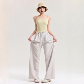 夏日松弛感穿搭密码 【QINGFAN 冰竹垂垂裤】手感细腻柔滑 天然竹浆纤维面料 窄版H型不挑腿型 藏肉更显瘦LYZ