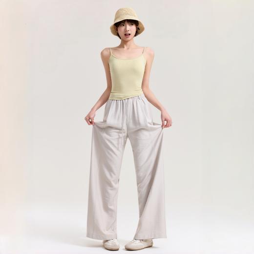 夏日松弛感穿搭密码 【QINGFAN 冰竹垂垂裤】手感细腻柔滑 天然竹浆纤维面料 窄版H型不挑腿型 藏肉更显瘦LYZ 商品图0