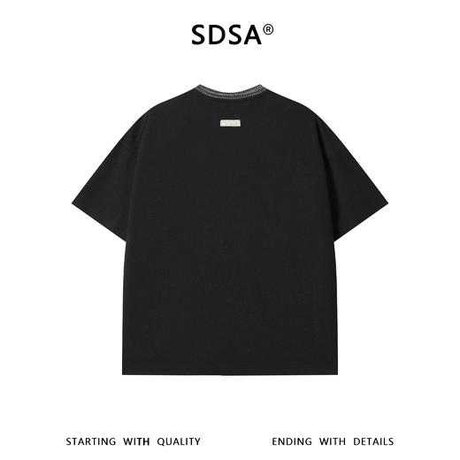 26675SDSA男装2026新款高贵轻奢美式潮牌撞色领口设计短袖T恤百搭上衣 商品图5