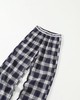 F032360水洗磨毛挺阔有型格纹字母织带休闲长裤睡裤 商品缩略图1