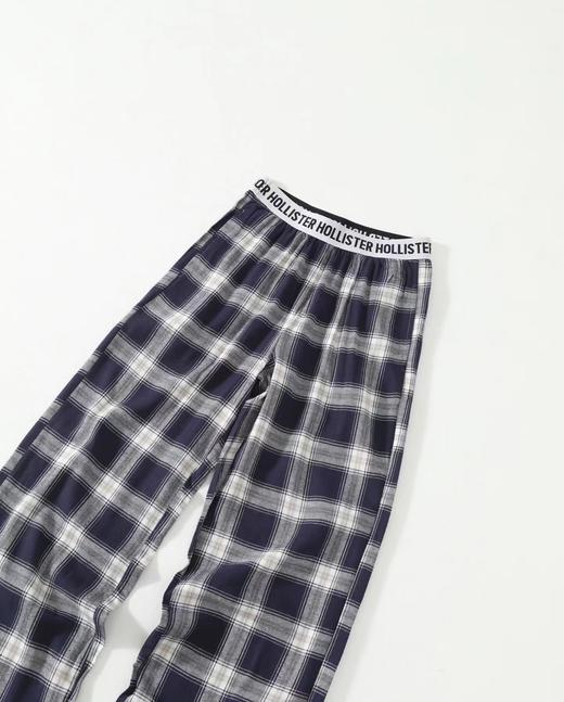 F032360水洗磨毛挺阔有型格纹字母织带休闲长裤睡裤 商品图1