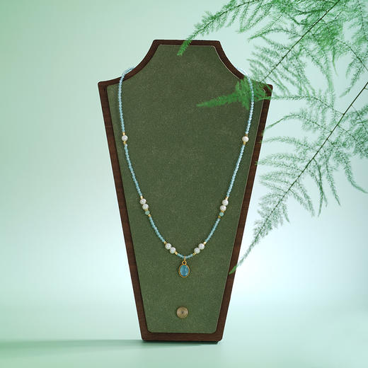 子佩集【蓝梦风华】银S925珍珠惜王妃项链【SGN0670003】2mm蓝珠4mm珍珠惜王妃蓝椭圆2601 商品图0