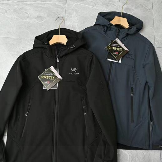 F032314春季加绒软壳三防功能连帽冲锋衣拉链长袖外套 商品图1