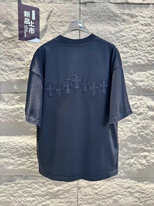 F032326夏季新款时尚百搭男女同款刺绣压花工艺休闲短袖T恤 商品图6