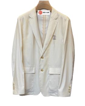 男款刺绣麻料西装外套zh006