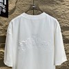 F032326夏季新款时尚百搭男女同款刺绣压花工艺休闲短袖T恤 商品缩略图9