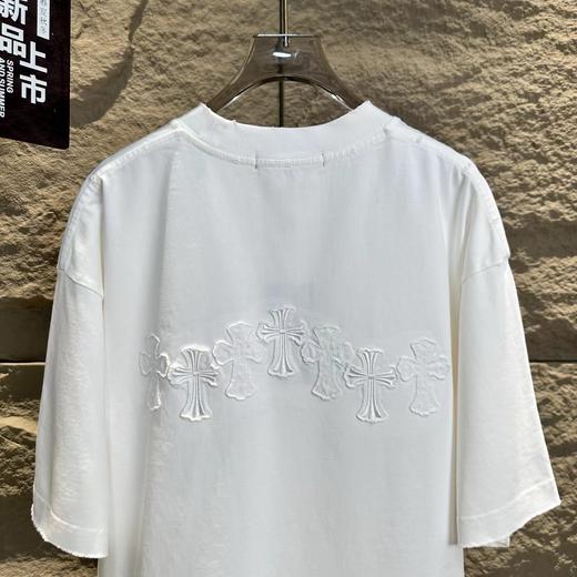 F032326夏季新款时尚百搭男女同款刺绣压花工艺休闲短袖T恤 商品图9