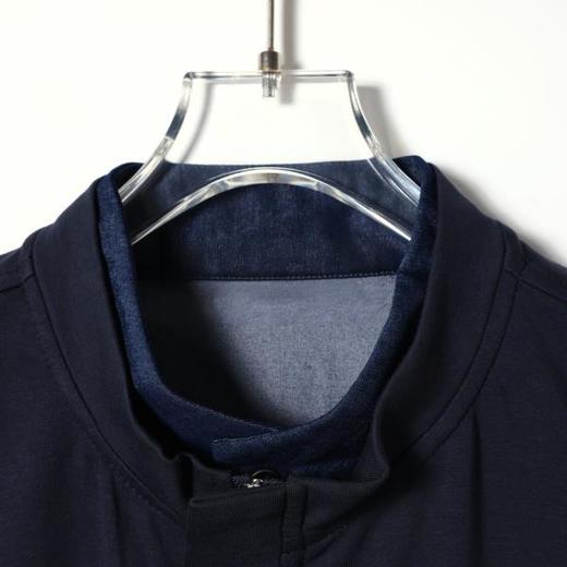 SDSA男装2026新款高贵轻奢立领假两件T恤口袋钉扣短袖百搭时尚潮 商品图2