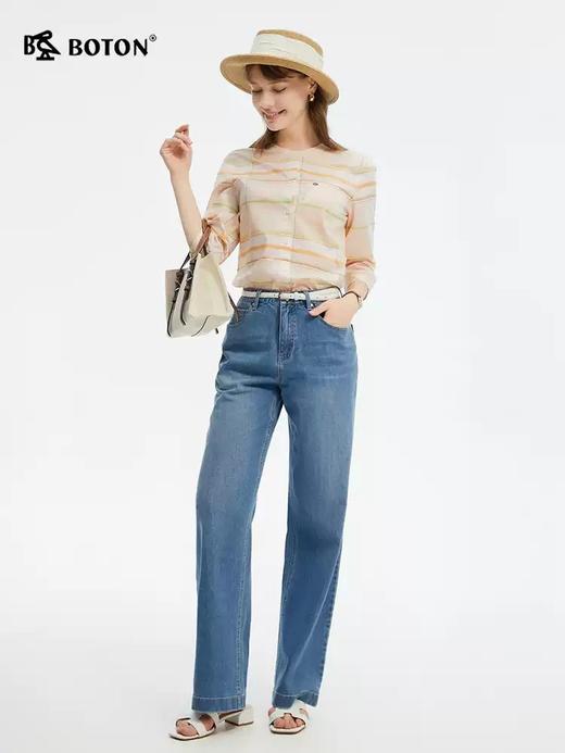 波顿夏季女士七分袖格子衬衫 软糯挺括百搭LS068225 商品图1