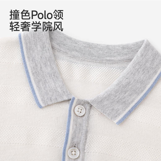 【商场同款】英氏男童针织衫夏季新款薄款Polo衫透气百搭上衣 商品图3