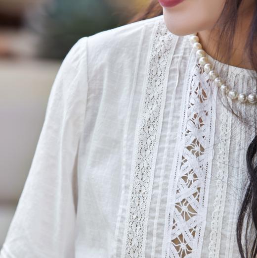【林栖设计小店】镂花轻舞|百搭多色渐变镂空花边显瘦2026夏新款纯棉衬衣1962114 商品图9