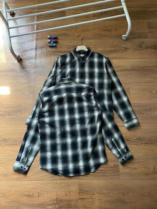 F032341时尚个性春季法兰绒男士休闲通勤衬衣长袖衬衫 商品图4