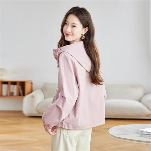 百媚生 连帽短款风衣外套女休闲夹克上衣MUZI68870 商品图2