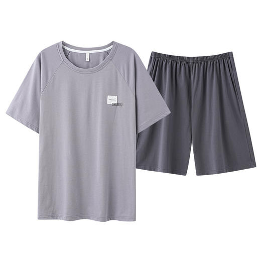 男士夏季纯棉薄款睡衣 休闲简约家居服套装 商品图9