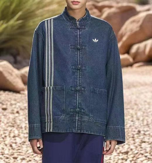 F032333春季新款中国古风男女立领牛仔水洗棉宽松唐装外套 商品图7