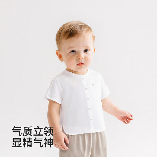 【商场同款】英氏男童短袖衬衫夏季新款衬衣儿童透气休闲上衣 商品图4