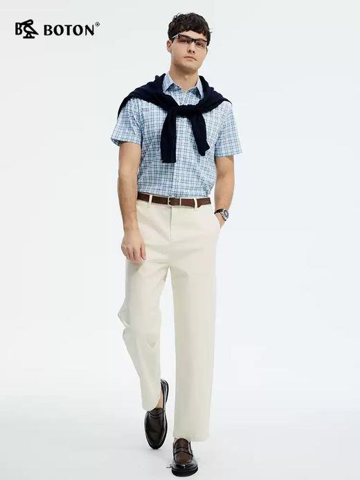 波顿夏季男士短袖衬衫｜格纹精准对位，合身剪裁里藏着用心MS098225 商品图1