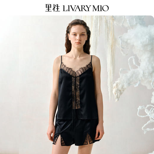 Livary Mio/里性 曼舞性感风女士蕾丝吊带睡衣透视网纱家居服套装 商品图2