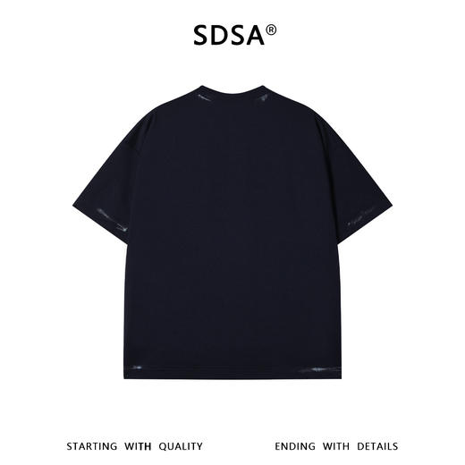 SDSA男装2026新款高贵轻奢美式复古刷漆印花字母圆领短袖T恤百搭 商品图4