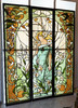 独角鹿西洋古董1920年代法国出品新艺术运动风格《百合少女》主题巨幅三联式彩绘玻璃花窗 商品缩略图1