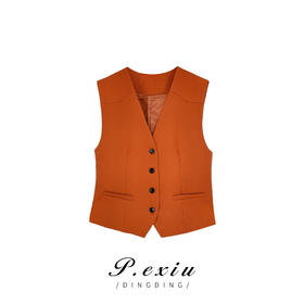 03-4潘依绣丁丁宠粉PanYiXiu/潘依绣秋季英伦风气质显瘦休闲百搭无袖马甲 Z77645
