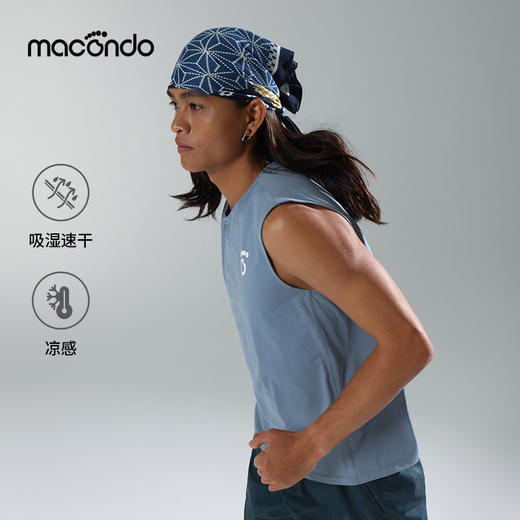 马孔多 | 男子跑步背心速干无袖亨利领吸湿排汗凉感运动背心防晒 商品图0