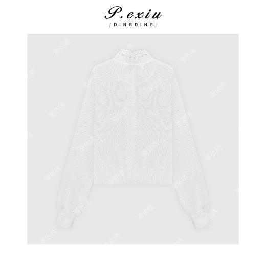 03-4潘依绣丁丁宠粉羊毛马海毛温柔风勾花镂空圆领长袖针织开衫Q63412 商品图1
