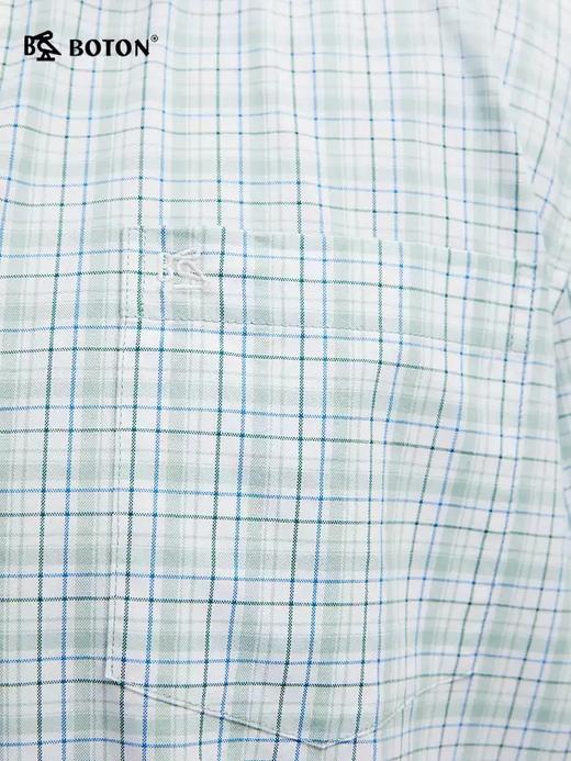 波顿夏季男士蓝绿白格短袖衬衫｜清爽配色，透气相伴MS103225 商品图4