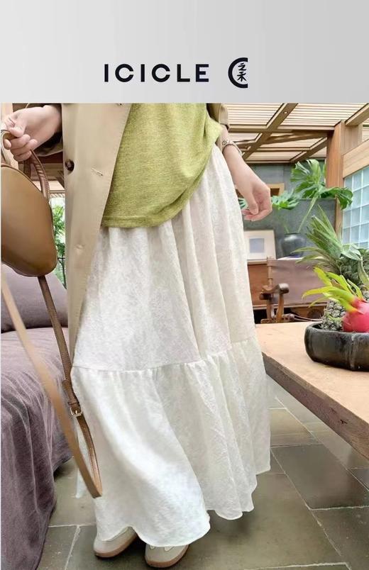 F032363春夏新款温柔法式蕾丝提花宽松a字半身裙蛋糕裙 商品图8