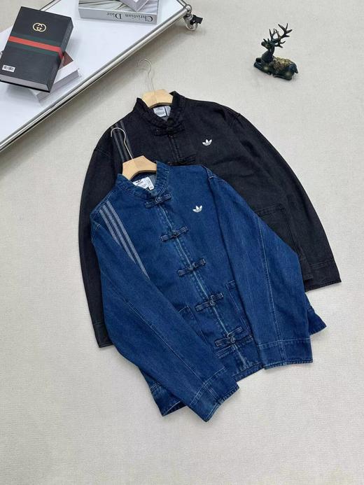 F032333春季新款中国古风男女立领牛仔水洗棉宽松唐装外套 商品图0