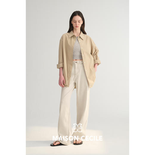 MC定染灰白色莱赛尔棉舒适简约显瘦百搭直筒牛仔裤MAISON CECILE 商品图4