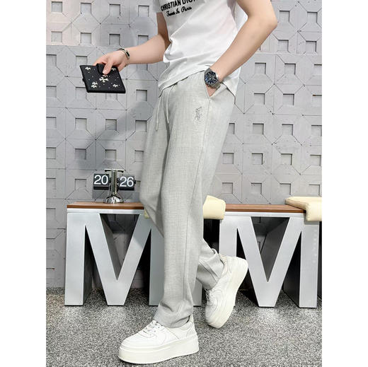 休闲直筒卫裤男士运动宽松简约纯色抽绳松紧腰长裤  KDZC-26012/26011 商品图0