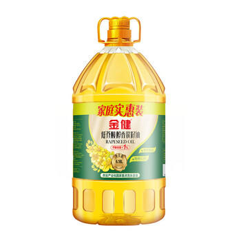 金健 食用油  物理压榨非转基因一级菜油 低芥酸醇香菜籽油6.18L  /粮油调味 /食用油 /菜籽油 商品图3