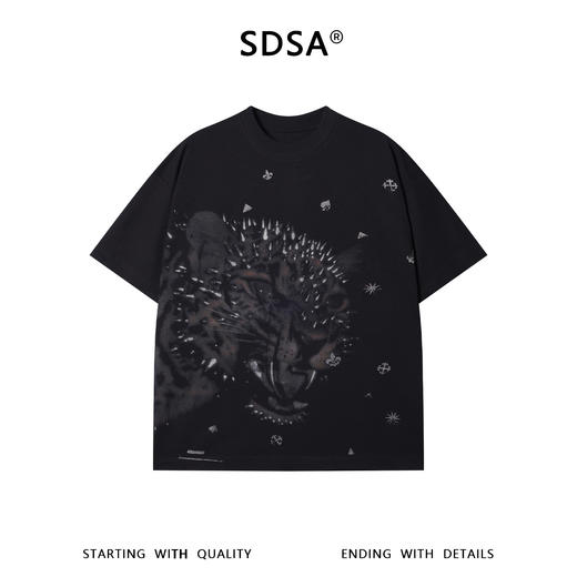 68508SDSA男装2026新款高贵轻奢潮牌豹水墨印花短袖T恤百搭时尚上衣 商品图1