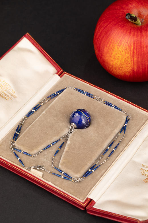 独角鹿西洋古董1910-1920年代瑞士出品球形怀表及原配表链（红色原装盒） 商品图1