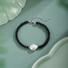 子佩集【黑白秘境】银S925珍珠惜王妃手链【SPB0260002】4mm黑珠10*12mm巴洛克扁珠黑白2601 商品缩略图0
