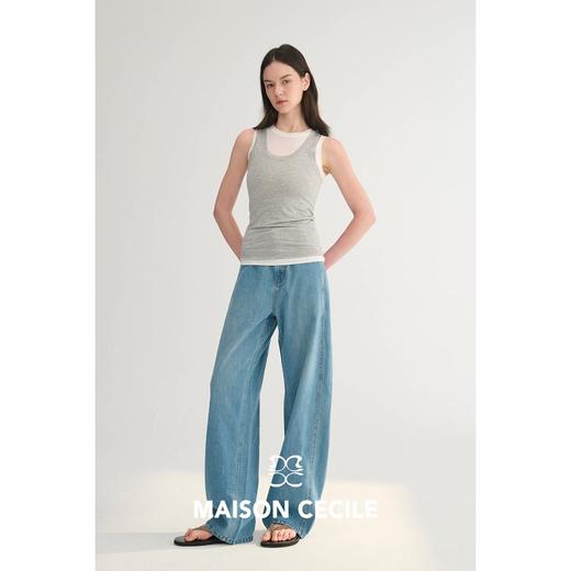 MC四色|新增白/深蓝春夏天丝经典松弛镰刀牛仔神裤MAISON CECILE 商品图2