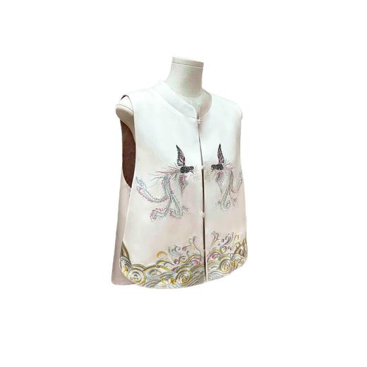 丁摩 新中式凤凰双面穿马甲女春夏新款国风立领坎肩年轻减龄马夹6ZF-3233 商品图4