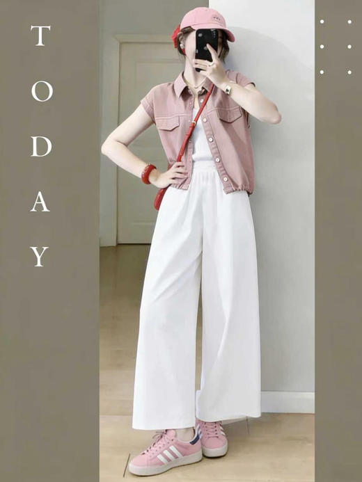 【百图lulu定制】【口袋牛仔马甲】对称口袋 翻领 弹力下摆 飞飞袖 牛仔马甲 商品图10