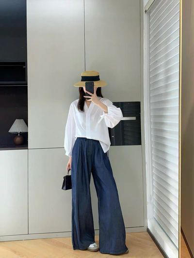 【秒杀价已调 直接拍】Max 王珞丹同款 通勤府绸 V领 白衬衣 来啦 商品图9