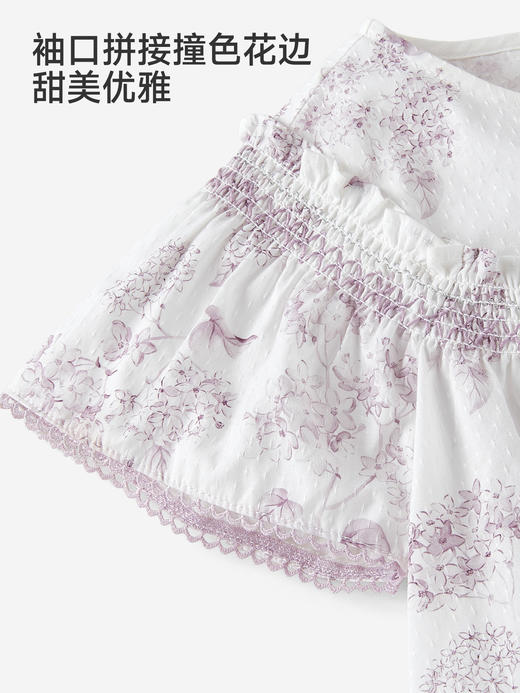 英氏儿童裙子女童夏季短袖连衣裙纯棉碎花满印公主裙YRLCJ2S011A 商品图3