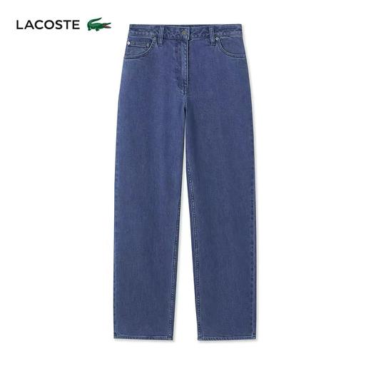 【9.5折】5楼法国鳄鱼LACOSTE女装26春夏新款简约百搭直筒牛仔裤|HF0683-98-3GF吊牌1490折后价1416 商品图0