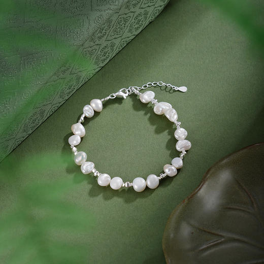 子佩集【霜影缪斯】银S925珍珠惜王妃手链【SPB0530003】5-7.5mm珠巴洛克2601 商品图3