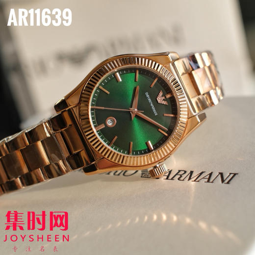原单阿玛尼AR11639 女士复古钢带石英腕表 | 深邃太阳纹 × 日记窗设计 —— 复古优雅，时光低语 商品图3
