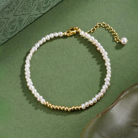 子佩集【珠映欢颜】银S925珍珠惜王妃手链【SGB0510003】2*3.5mm珠镀金2601